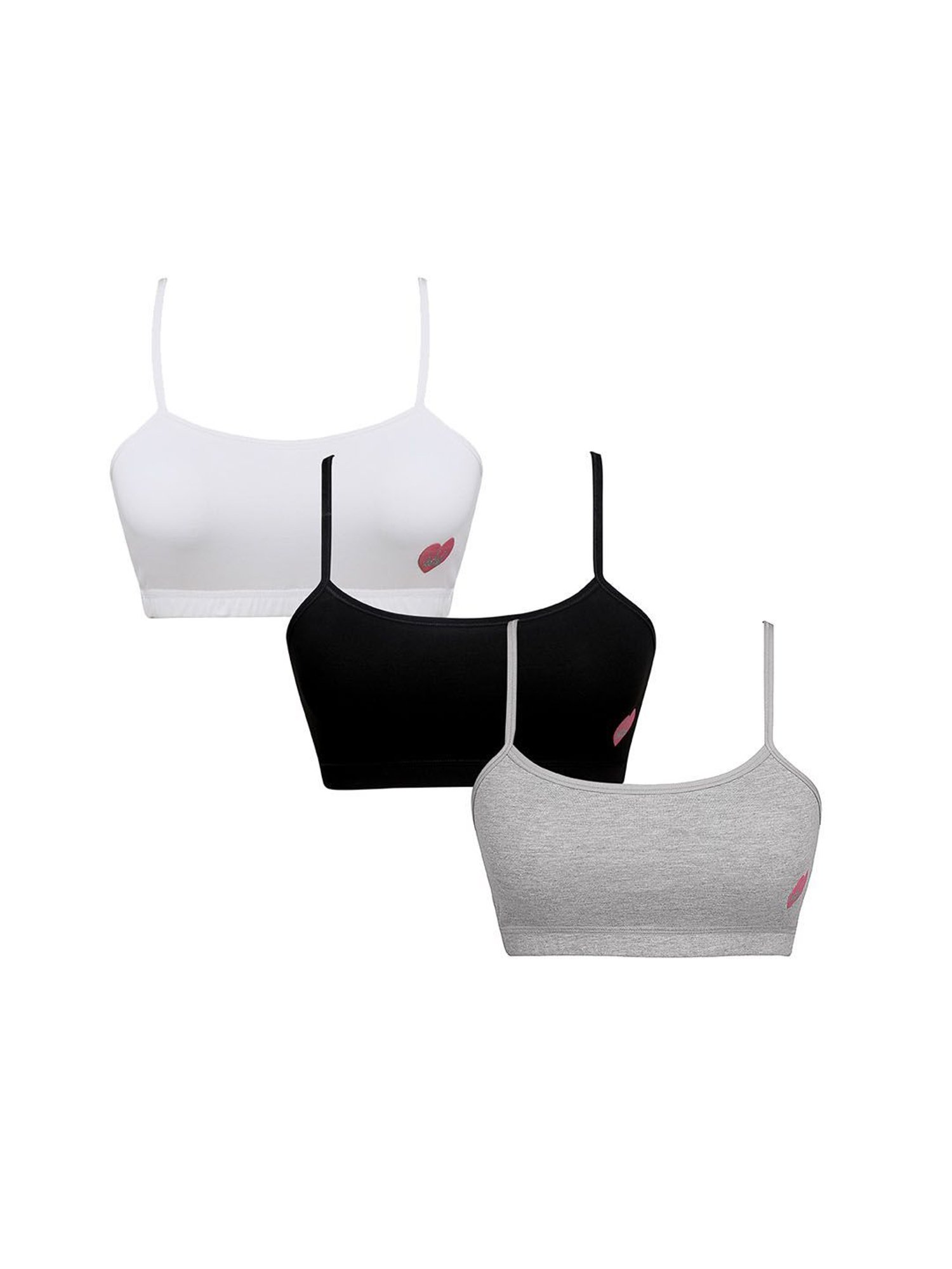 Sillysally Kids Solid Multicolor Bra (Pack Of 3)