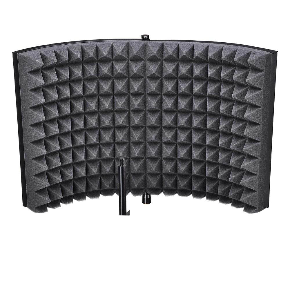 Studio Microphone Isolation Shield Acoustic Foam Panel Sound Absorbing Recording Panel Stand Mount