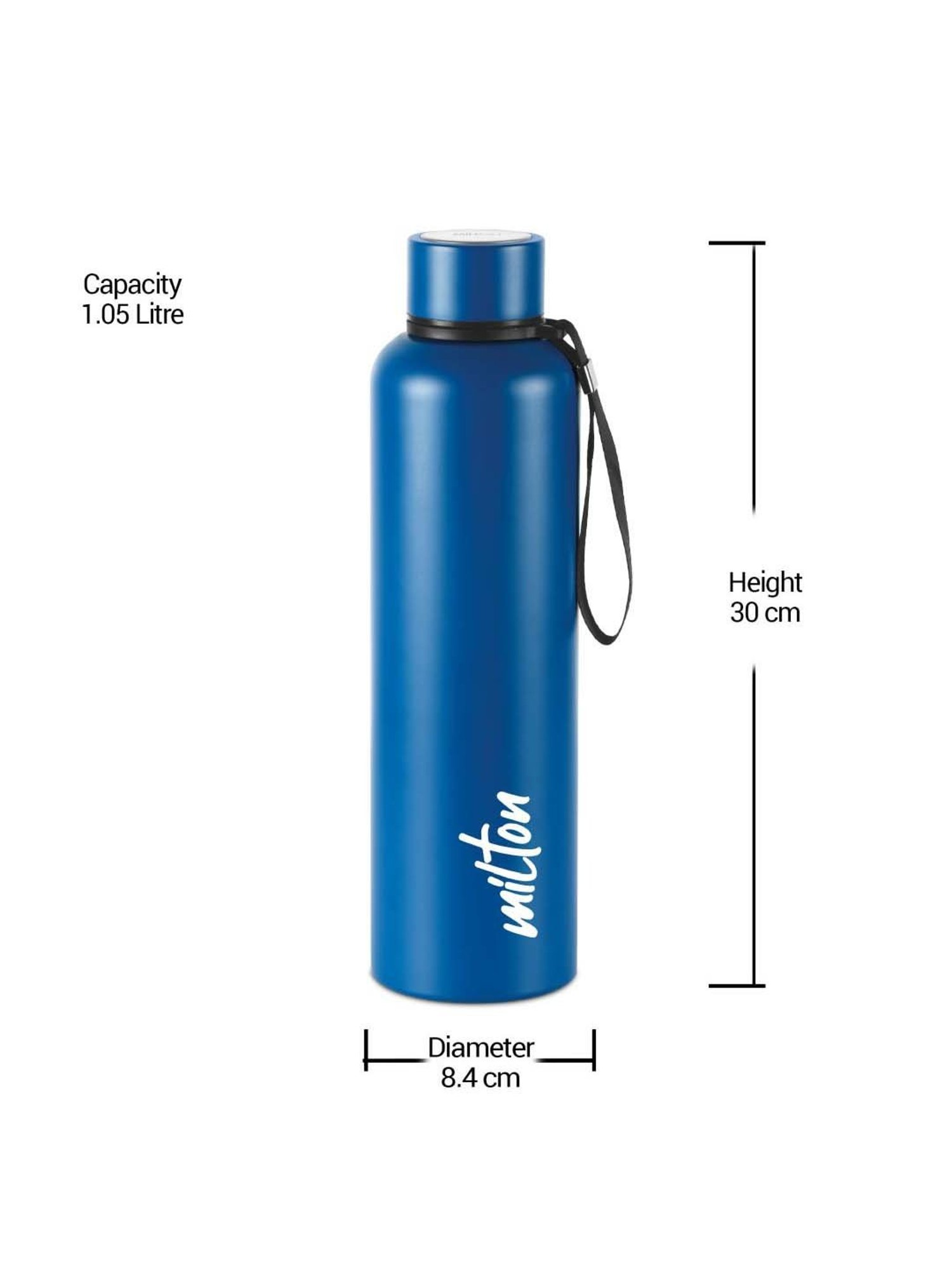 Milton Aura 1000 Blue Stainless Steel Vaccum Insulated Thermosteel Bottle (1.05 L)
