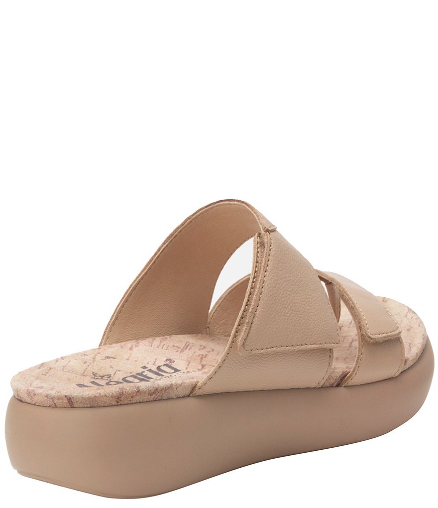Alegria Beatrix Leather Two Strap Thong Wedge Slides