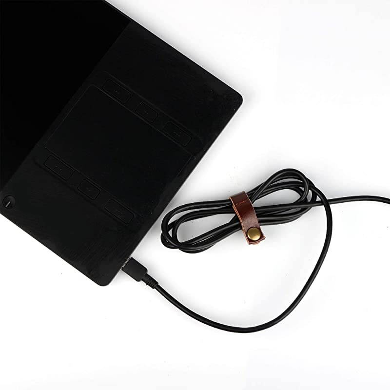 Leather Cable Straps Cable Ties Cable Organizers Cord Management for Organizing USB Cable Headphone Wires 2 Sizes 5 Colors