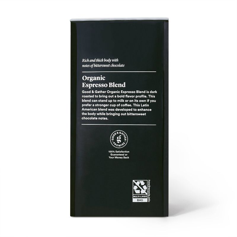 Signature Coffee Organic Espresso Blend Dark Roast Whole Bean Coffee - 12oz - Good & Gather™