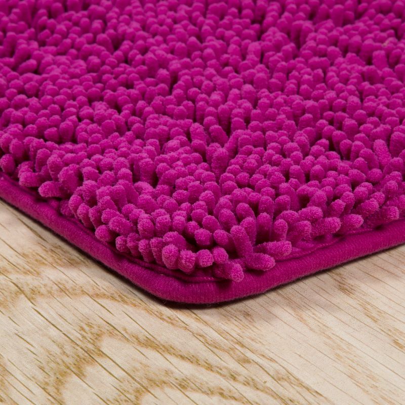 2pc Solid Memory Foam Shag Bath Mat Set Pink - Yorkshire Home