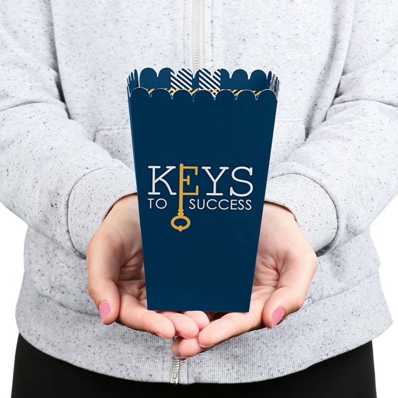 Big Dot of Happiness Grad Keys to Success - Graduation Party Favor Popcorn Treat Boxes - Set of 12