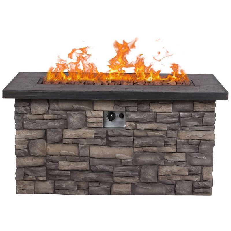 48" Sevilla Outdoor Propane Gas Fire Pit with Lava Rocks - Shine Company Inc.