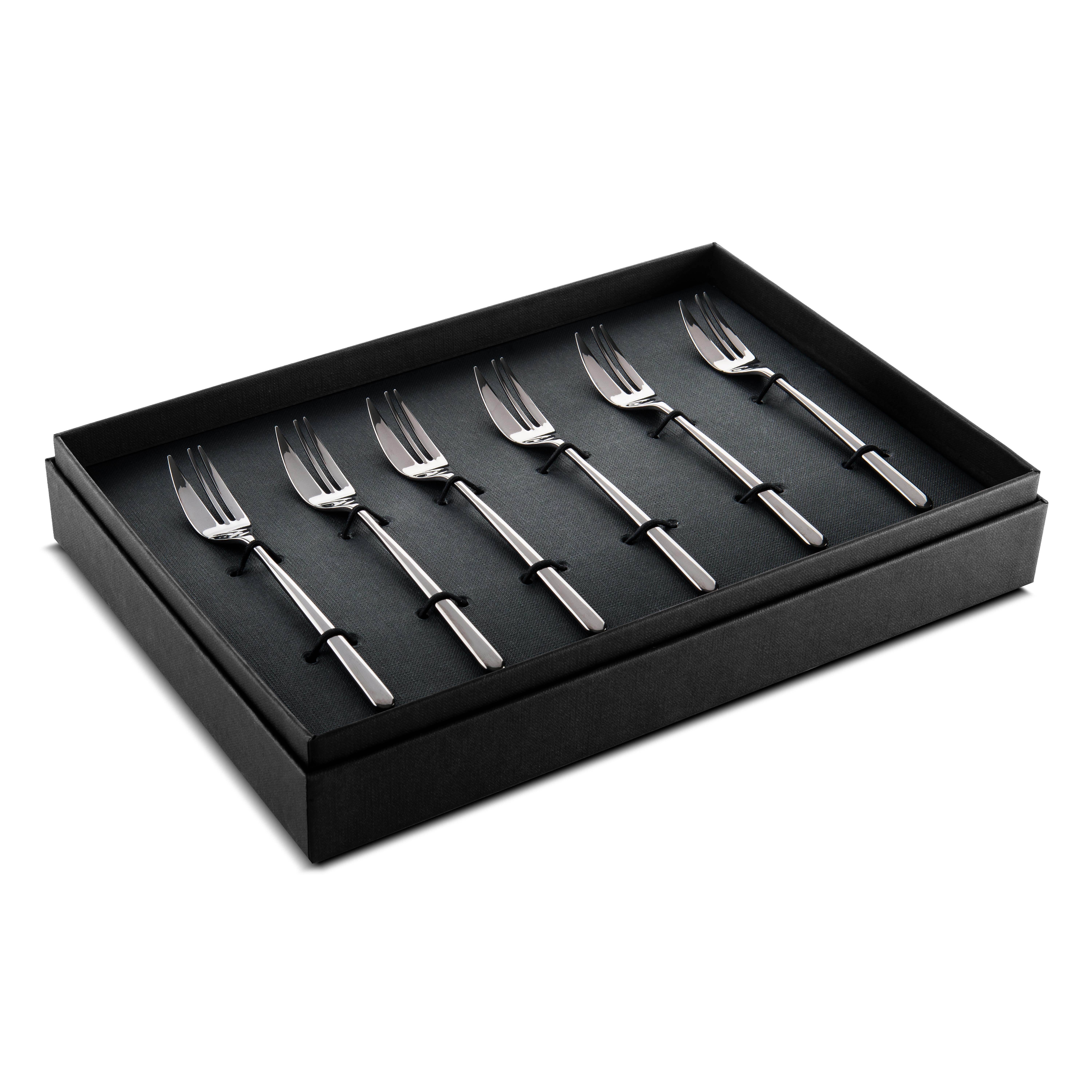 Linea Oro nero 6-Piece Cake Fork Set