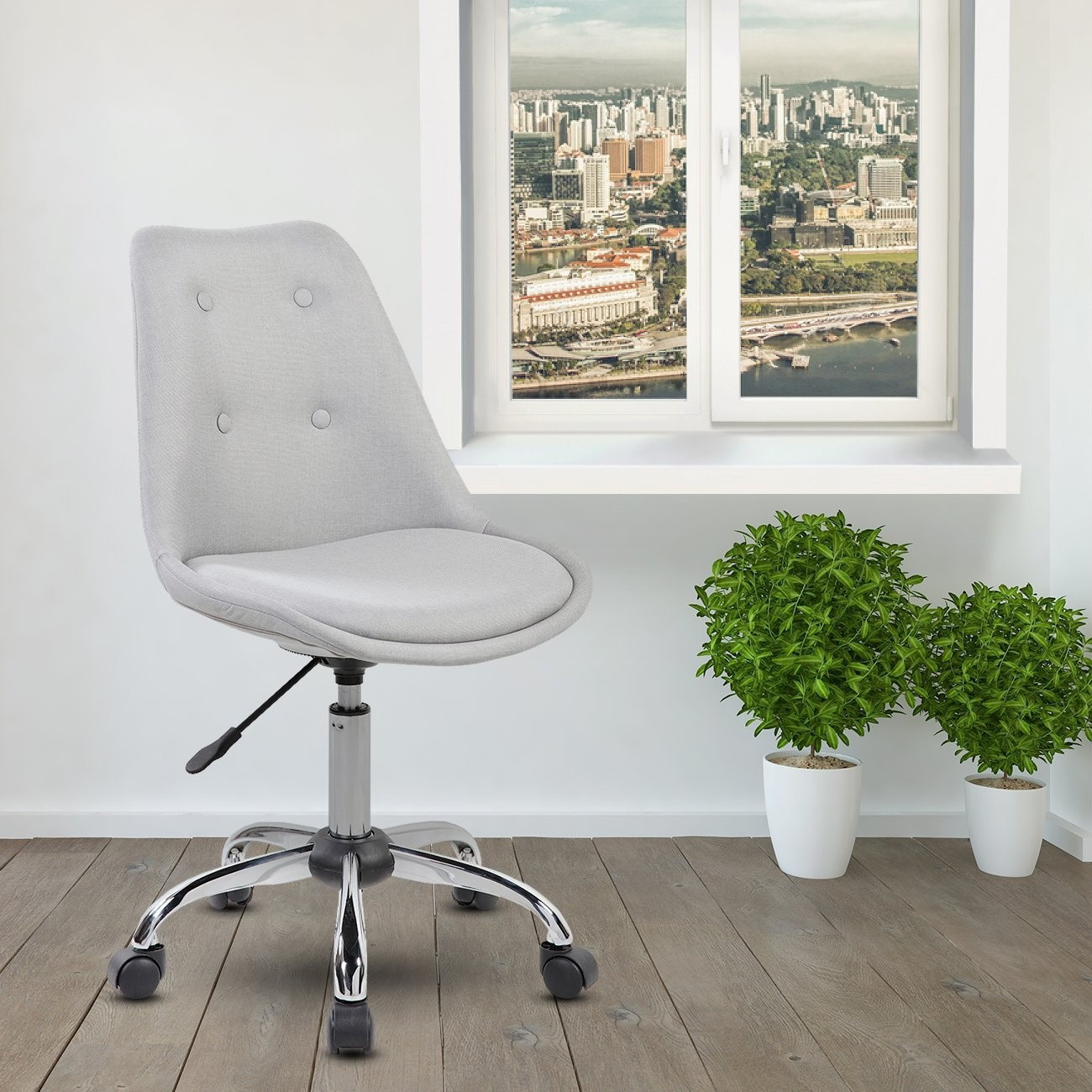 Techni Mobili Armless Desk Chair in Gray