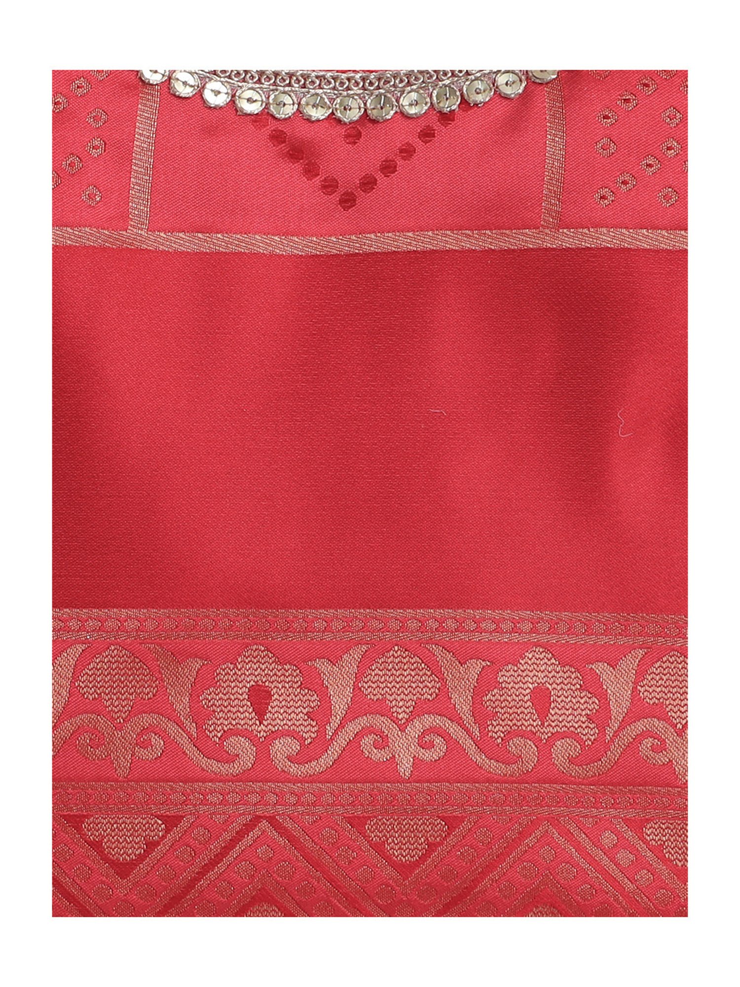 A Little Fable Kids Red & Beige Embellished Lehenga Choli