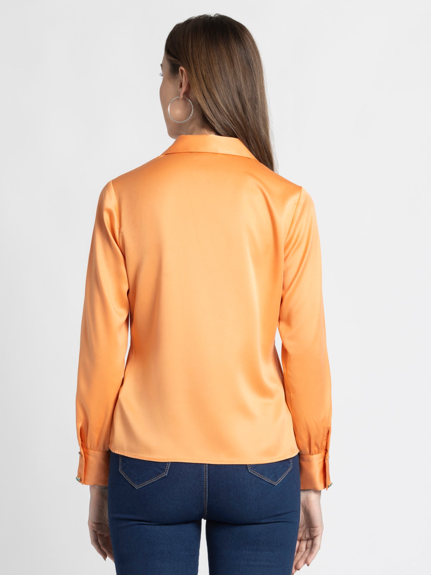 SHAYE Orange Regular Fit Top
