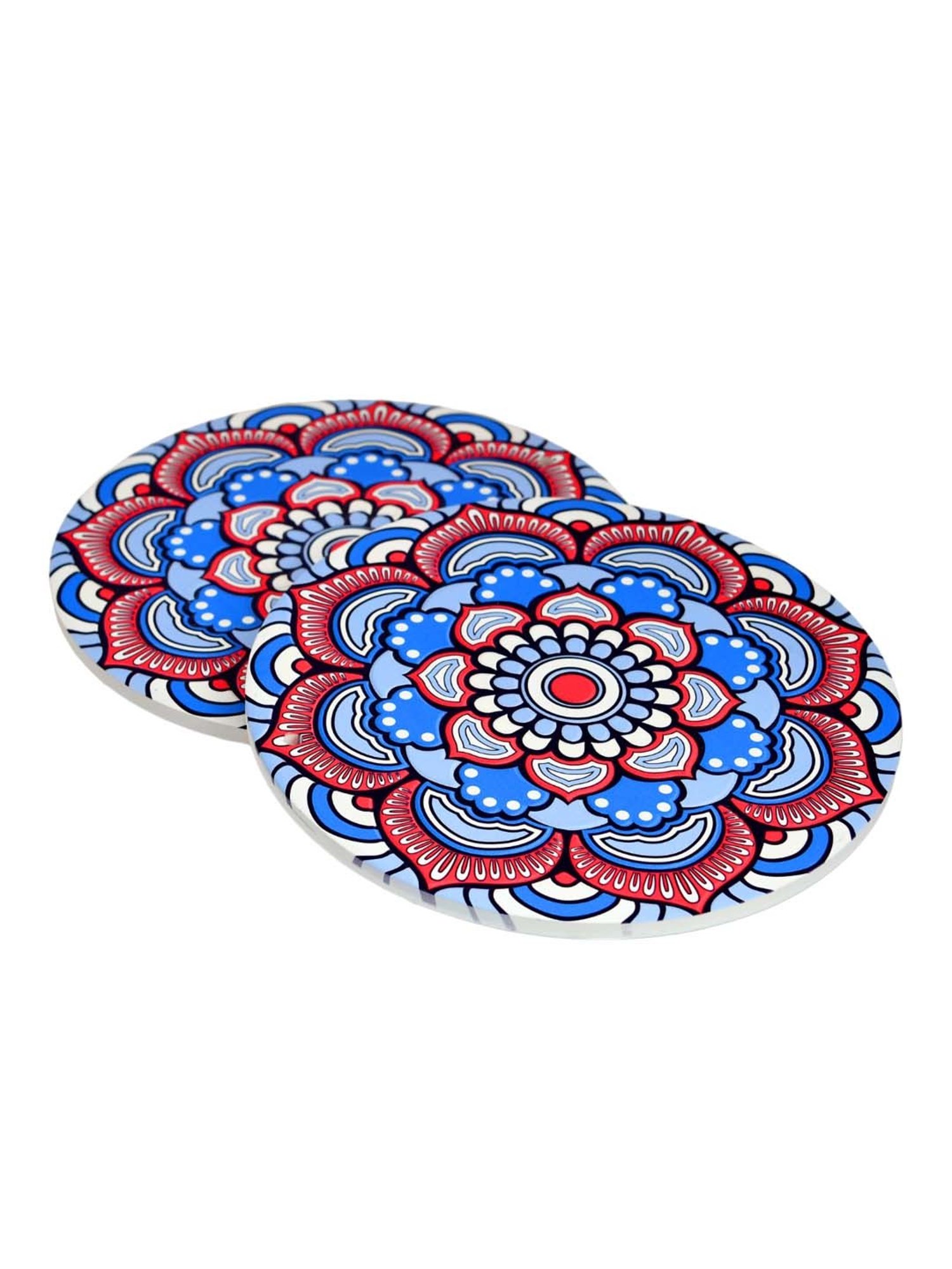 Crayton Hexagon Beige Geometric MDF Coaster - Set of 4