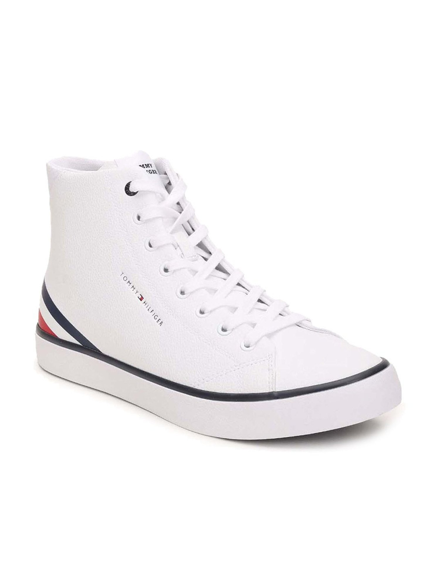Tommy Hilfiger Men's White Ankle High Sneakers