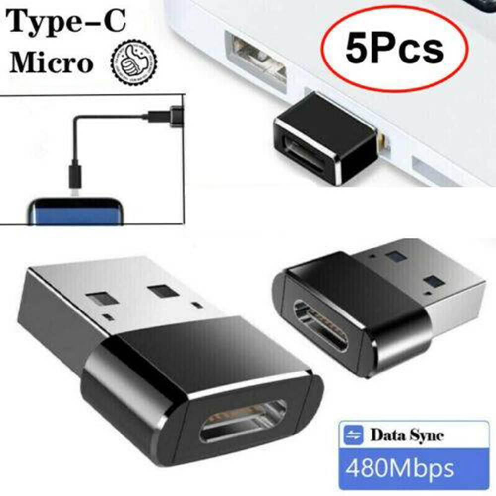 5Pcs USB 3.0 Type-A Male to USB3.1 Type-C Female Converter Adapter Connector