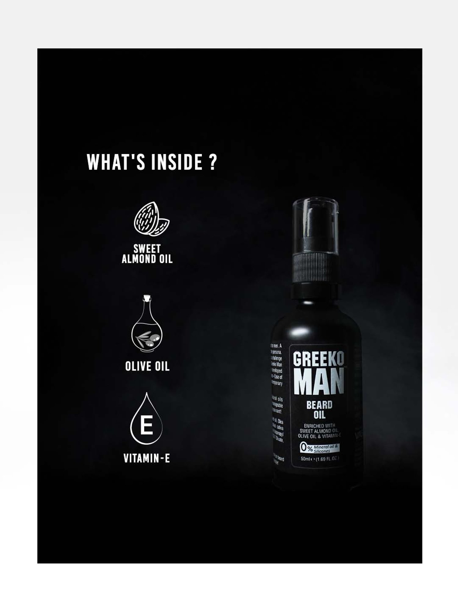 THE REAL MAN Beard Growth Oil 100 Percent Organic Beard & Moustache Hair Growth Oil - 50 ml