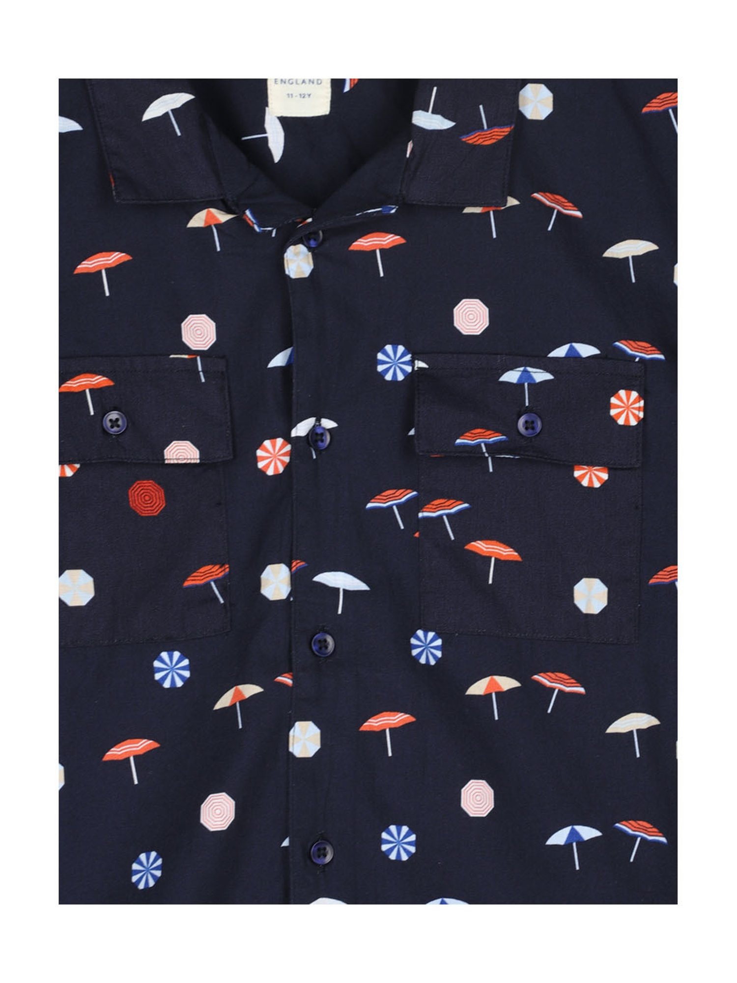 Peter England Kids Navy Printed Shirt