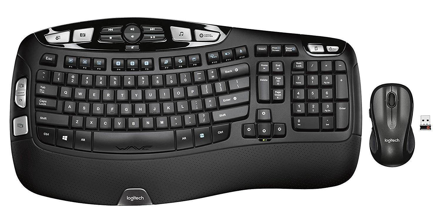 Logitech MK550 Wireless Wave Keyboard and Mouse Combo &mdash; Includes Keyboard and Mouse, Long Battery Life, Ergonomic Wave Design