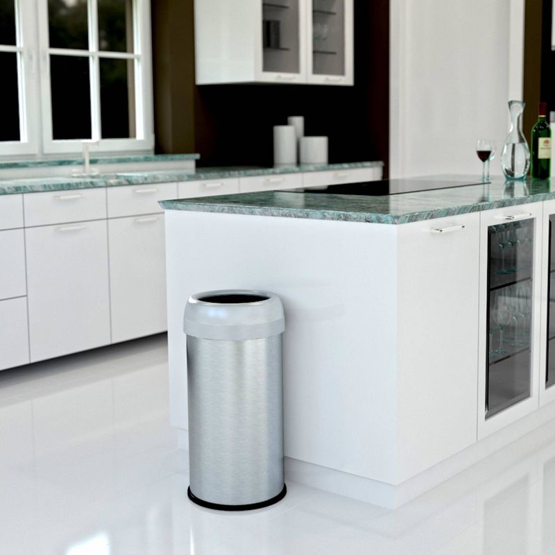 halo quality 13gal Round Top Stainless Steel Trash Can and Recycle Bin with Dual Deodorizer