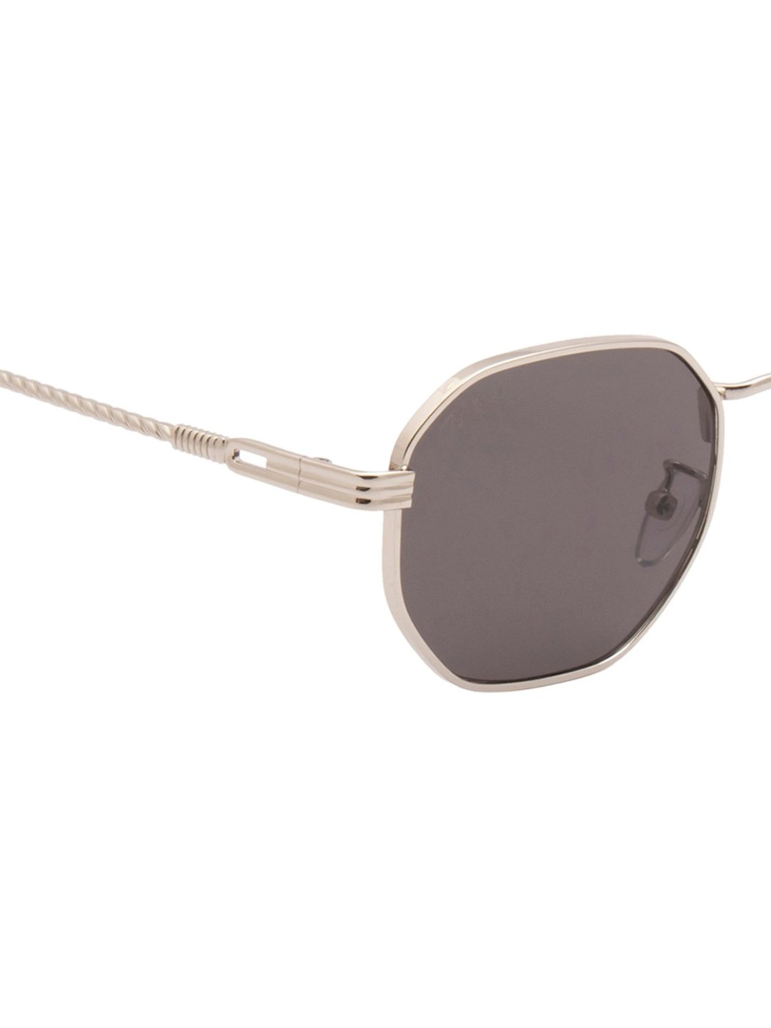 Ted Smith Dark Brown Hexagon UV Protection Unisex Sunglasses