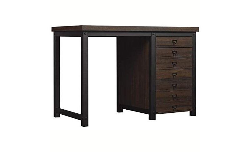 Twin Star Home Uptown Loft Command Central Desk with Drawers - Saw Cut Espresso