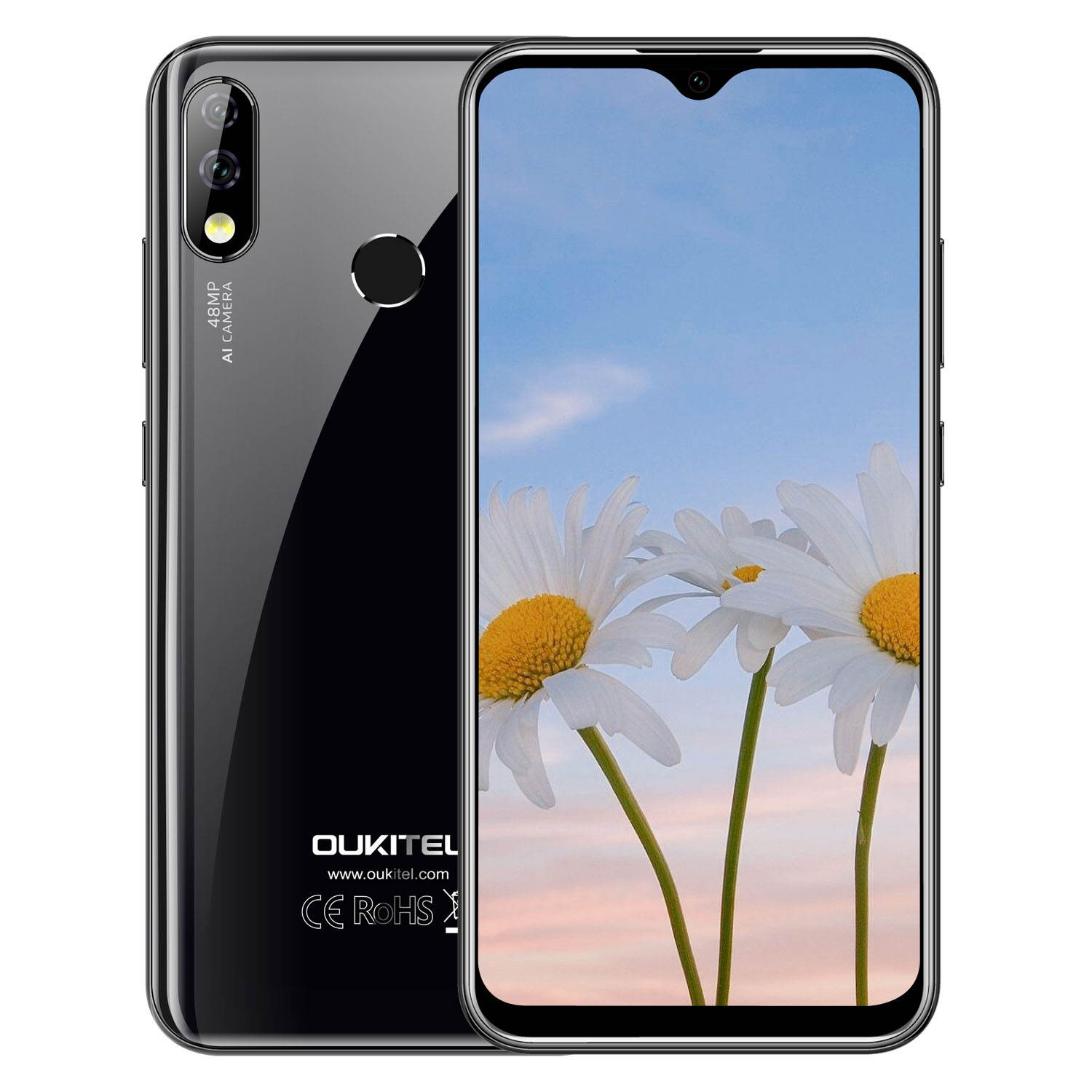 OUKITEL Y4800 (2019) telefono Desbloqueado, camara AI de 48MP + 5MP + 16MP, telefono Inteligente Android 9.0 Dual SIM 4G, 6.3 Pulgadas, 6GB RAM + 128GB ROM, bateria de 4000mAh