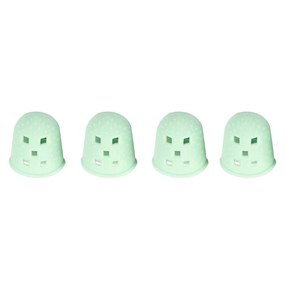 4 Pcs Guitar Fingertip Protectors Silicone Finger Guards Finger Picks Protector Finger Caps for Ukulele Electric Guitar Mandolin - Cyan (M)