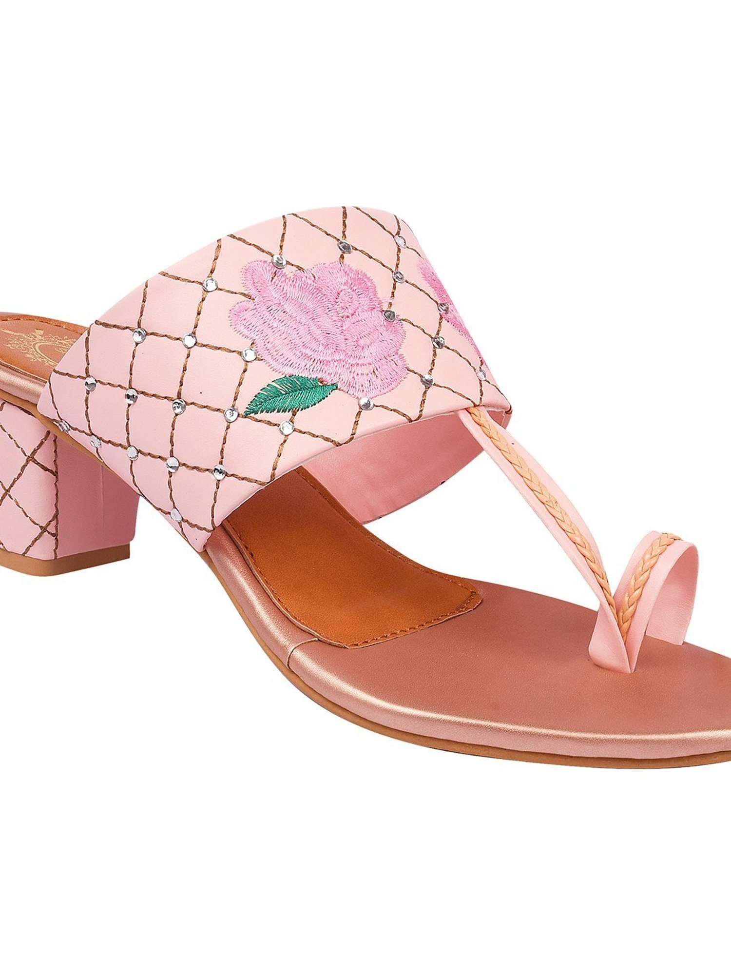 Shoetopia Women's Pink Toe Ring Sandals