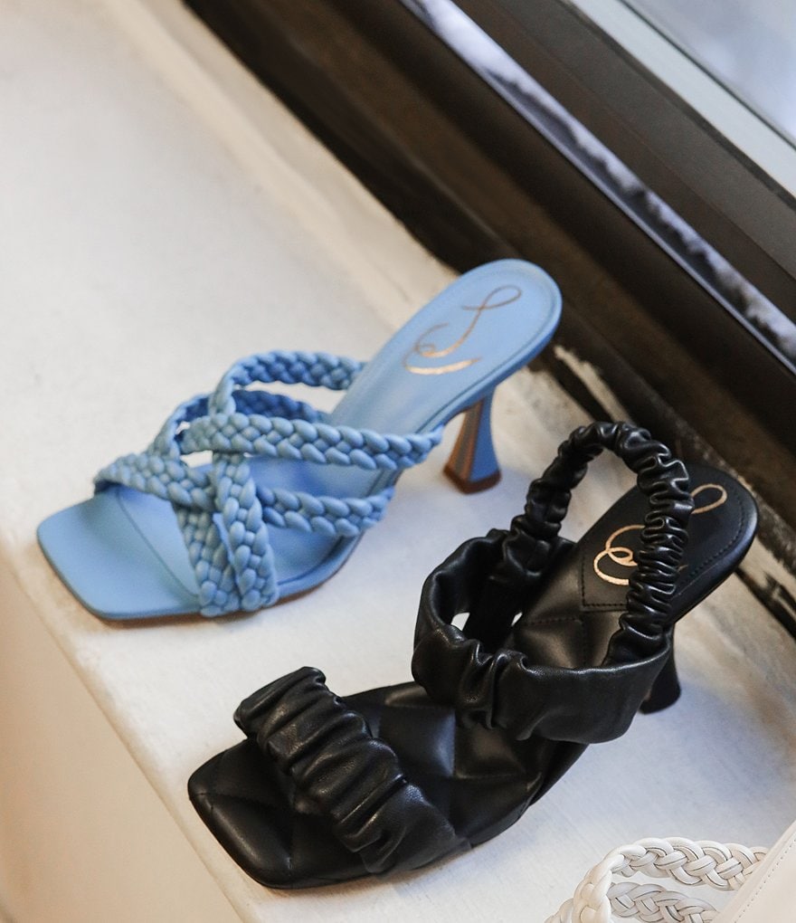 Sam Edelman Marjorie Strappy Leather Woven Dress Mules