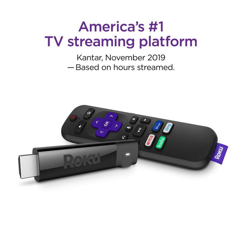 Roku Streaming Stick+ HD/4K/HDR Streaming Media Player with Long-range Wireless and Voice Remote with TV Controls - Black (3810R)
