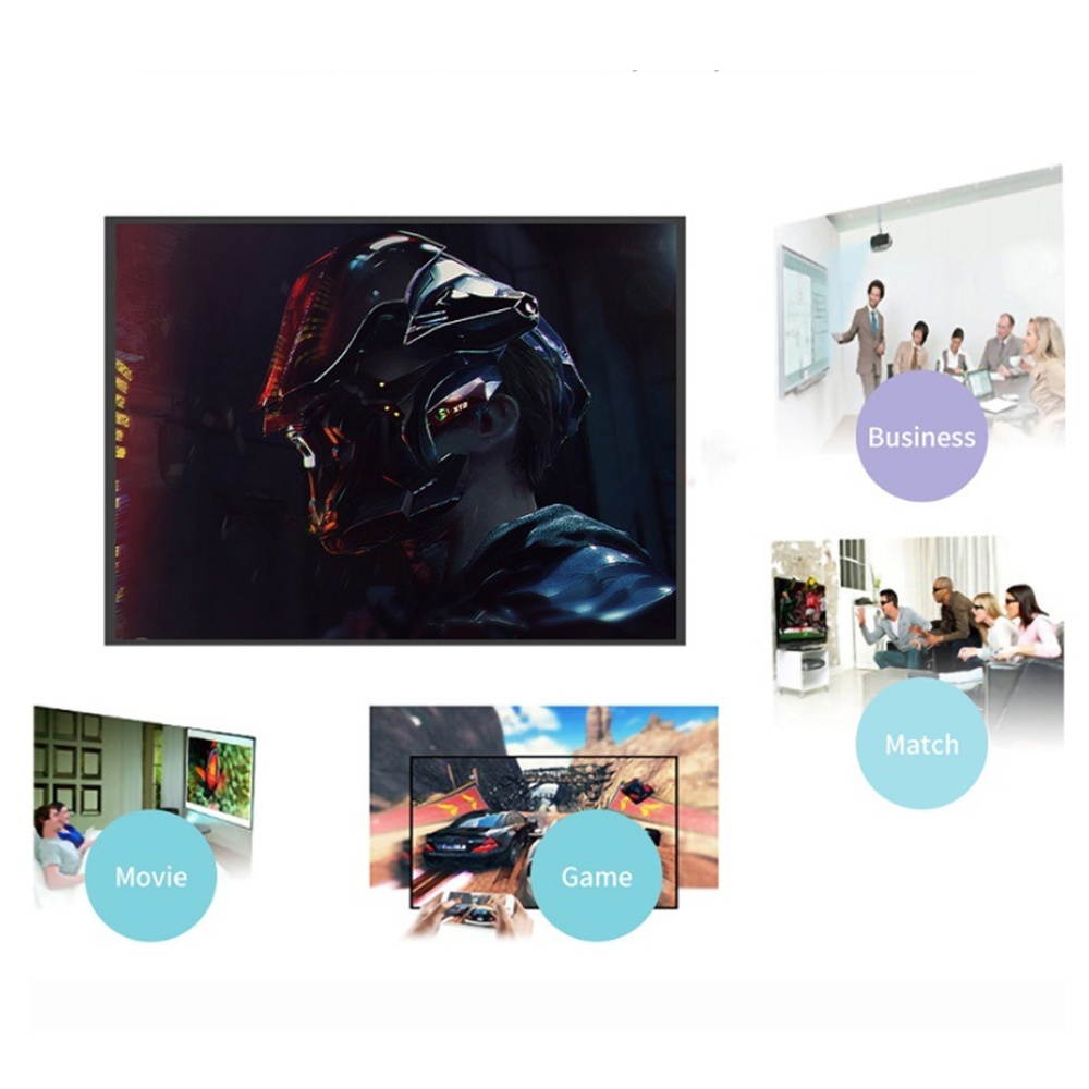 Foldable No Crease Soft Projector Screen Holes Hanging Portable Home Movie Meeting Screen (100inch 4:3)