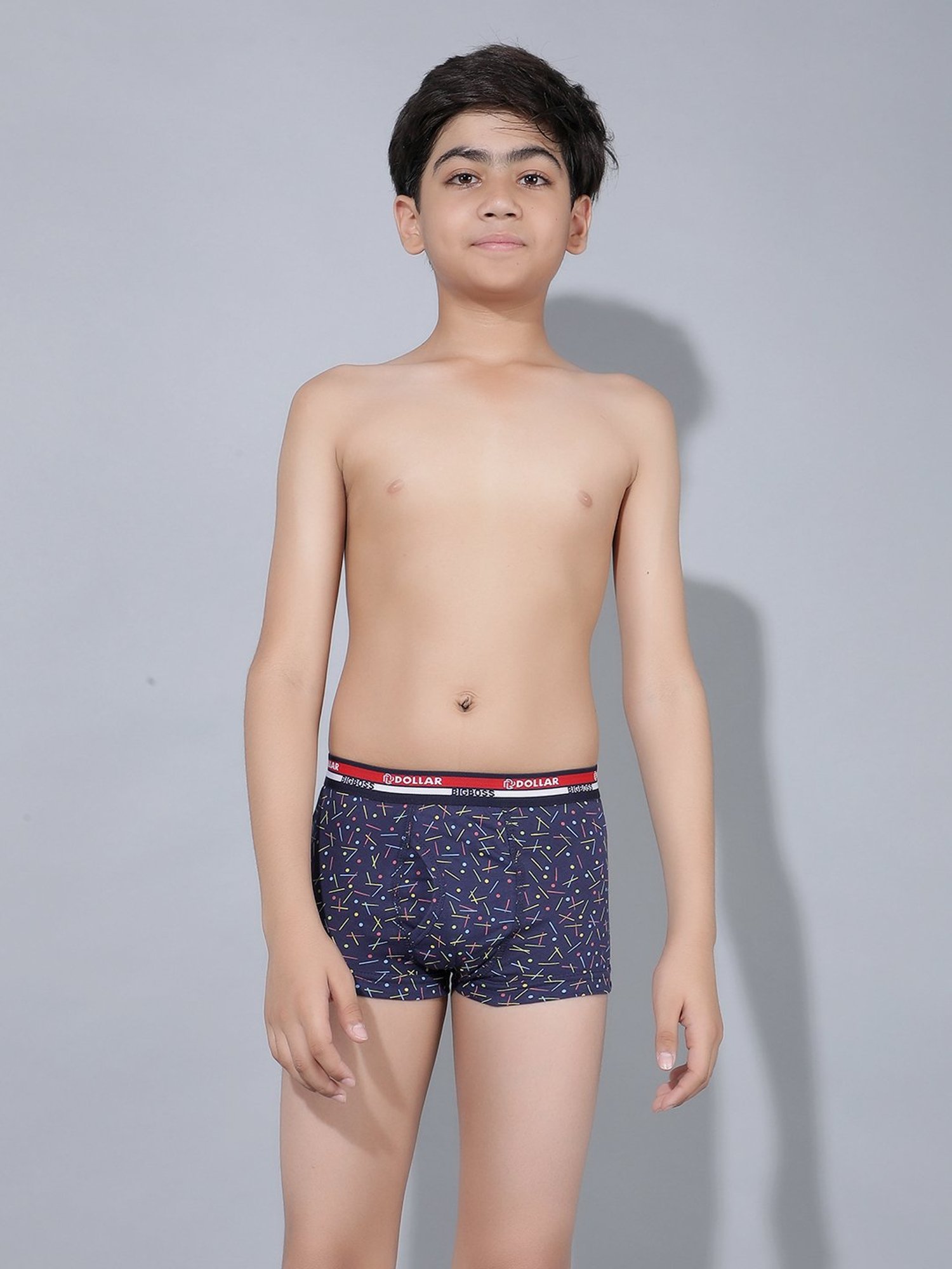 Frenchie Kids Pink & Grey Solid Briefs (Pack Of 2)