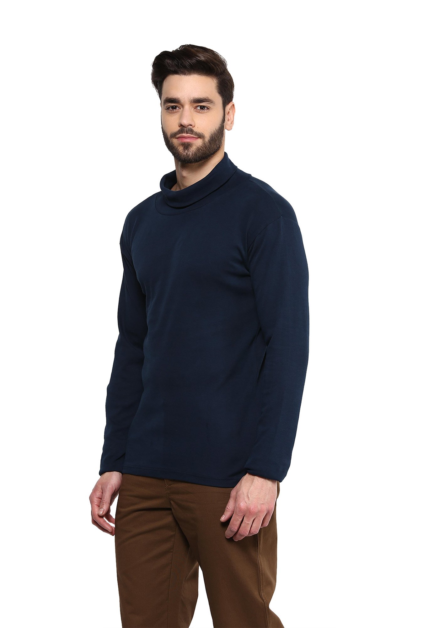 Hypernation Navy High Neck T-Shirt
