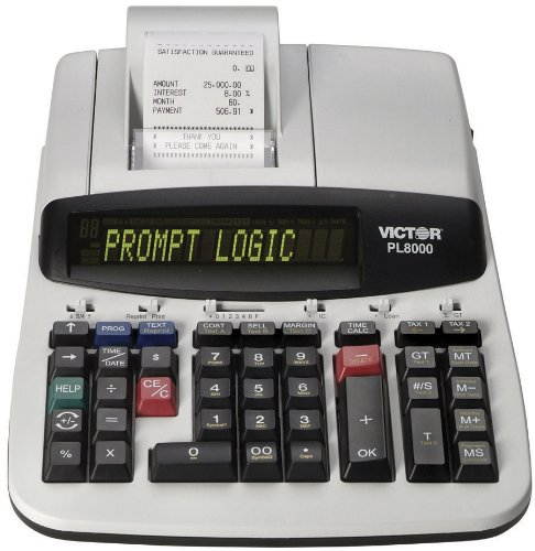 Victor PL8000 One-Color Prompt Logic Printing Calculator Black Print 8 Lines/Sec