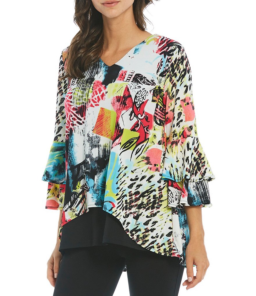 Calessa Floral Embroidered Round Neck Short Sleeve Tunic