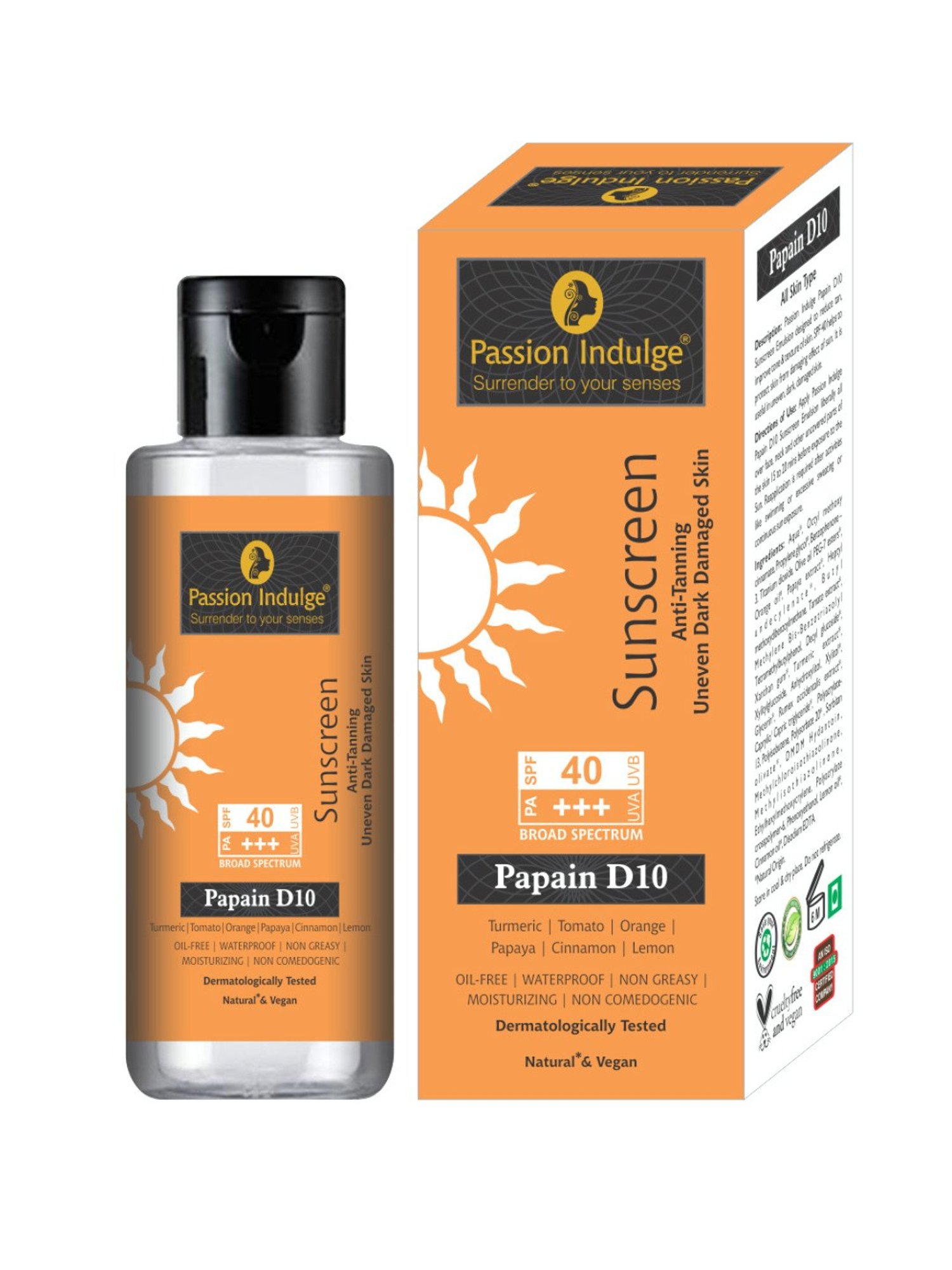 Passion Indulge Papain D10 Natural Sunscreen - 100 gm