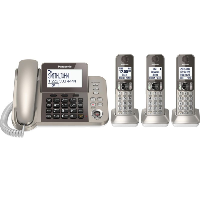Panasonic KX-TGF353N DECT 6.0 Cordless Phone - Champagne Gold - 1 x Phone Line - Speakerphone