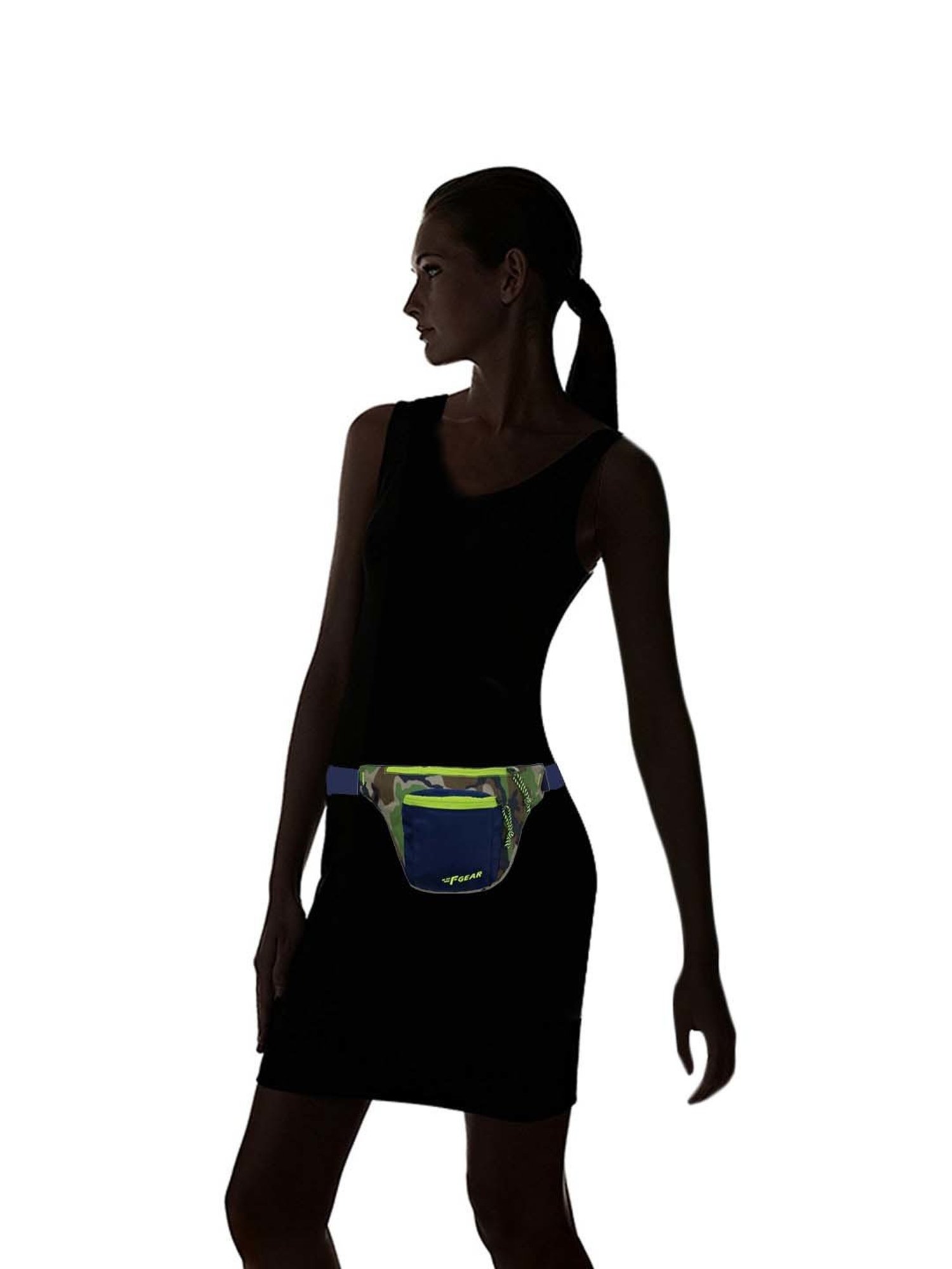 F Gear Green Printed Waist Pouch