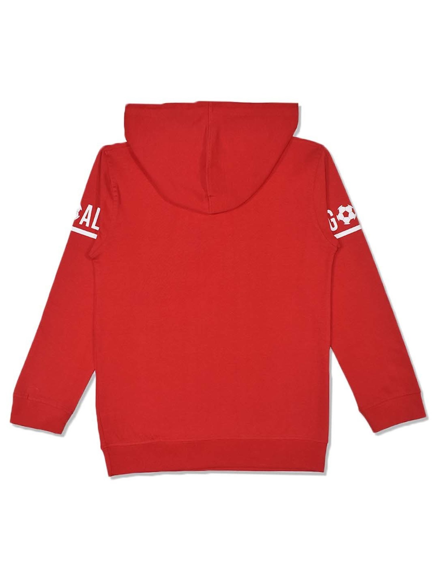 Cavio Kids Red Cotton Printed Full Sleeves T-Shirt