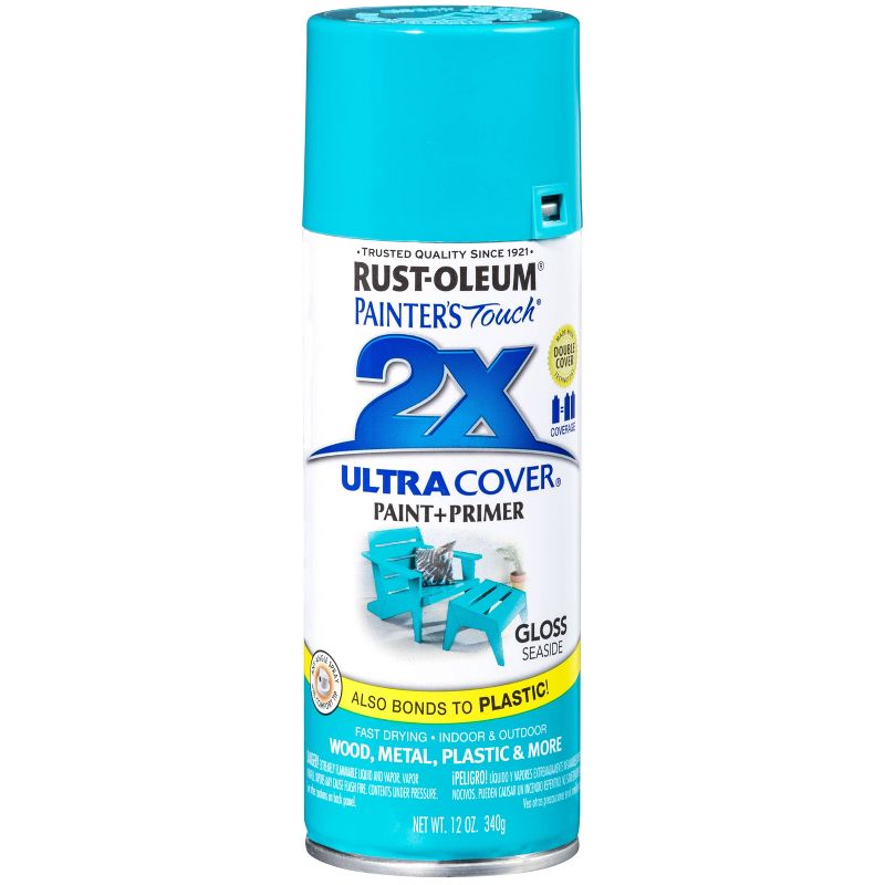 Rust-Oleum 12oz 2X Painter's Touch Ultra Cover Gloss Spray Paint Aqua