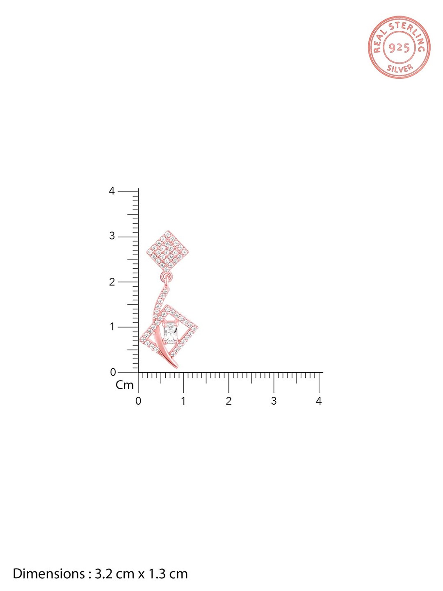 GIVA Love All Around 925 Silver Studded Twig Drop Earrings for Women & Girls