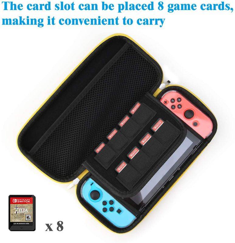 HEYSTOP Switch Carrying Case for Nintendo Switch Case with Screen Protector, 9 in 1 Nintendo Switch Accessories Kit and 6 Pcs Thumb Grip, Nintendo Switch Protective Case