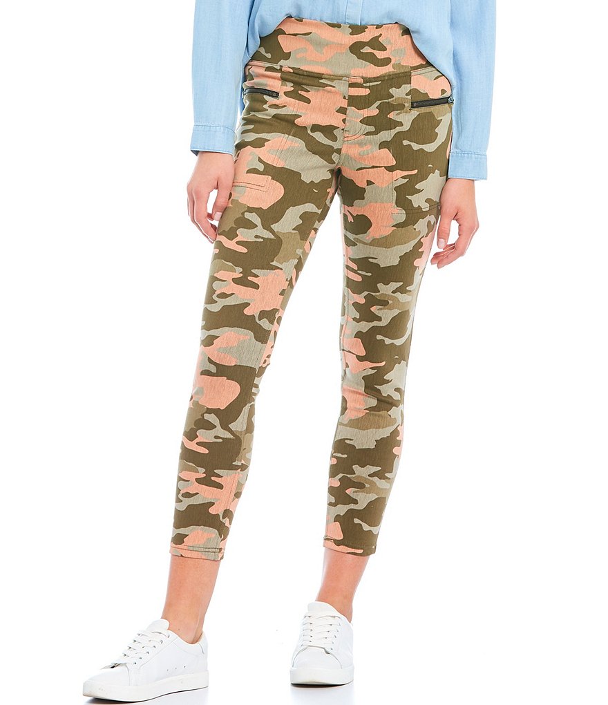 HUE Summer Camo Denim High Rise Skimmer Leggings