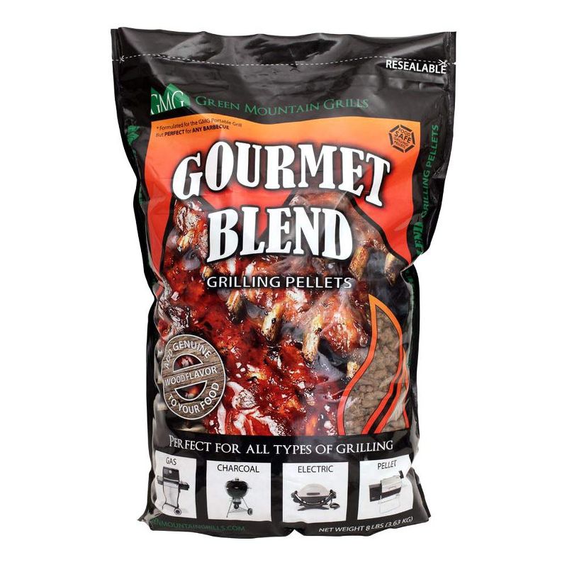 Green Mountain Grills Gourmet Grill Oak, Hickory, & Mesquite Pellet Blend for All Grill Types, 8 Pounds