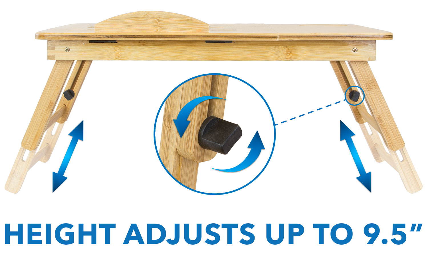 Mount-It! Bamboo Laptop Stand | 19" Max Screen Size | Height Adjustable