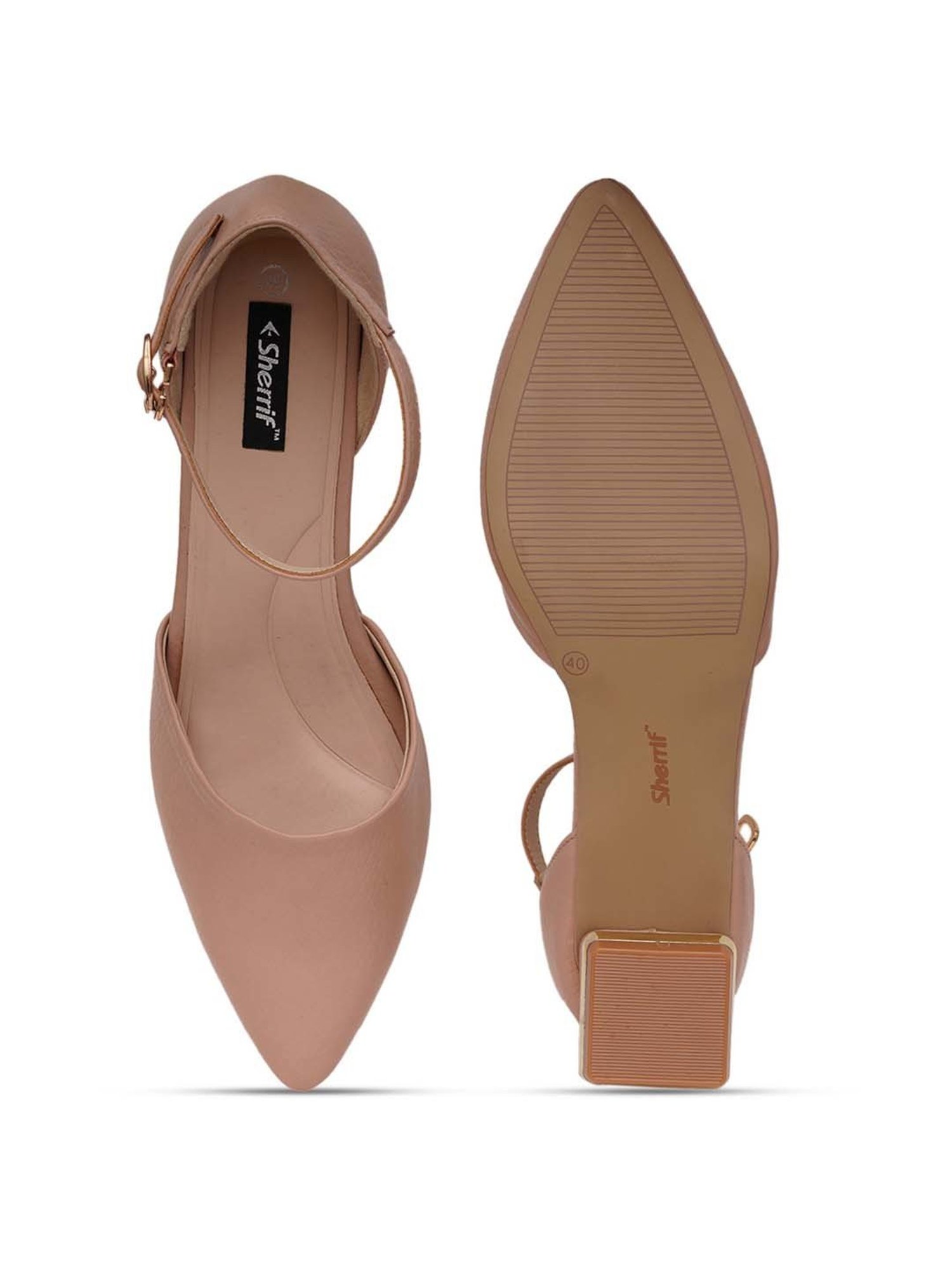 Sherrif Women's Nude Ankle Strap Sandals