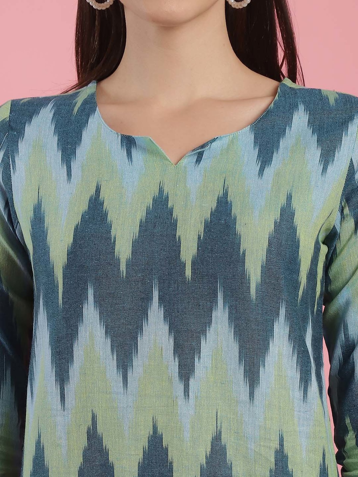 Prakrti Green & Blue Cotton Printed Top Capri Set