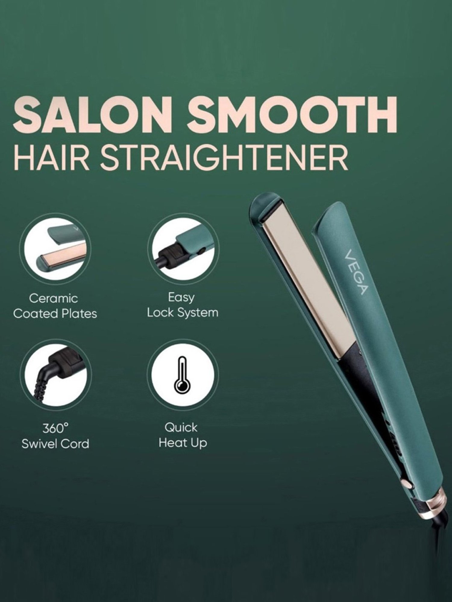 Nova NHC-522CRM Professional Hair Straightener (Black)