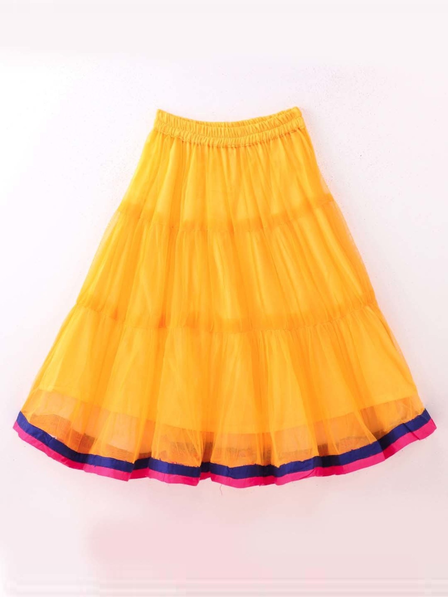 TWISHA Kids Pink & Yellow Embroidered Top Set