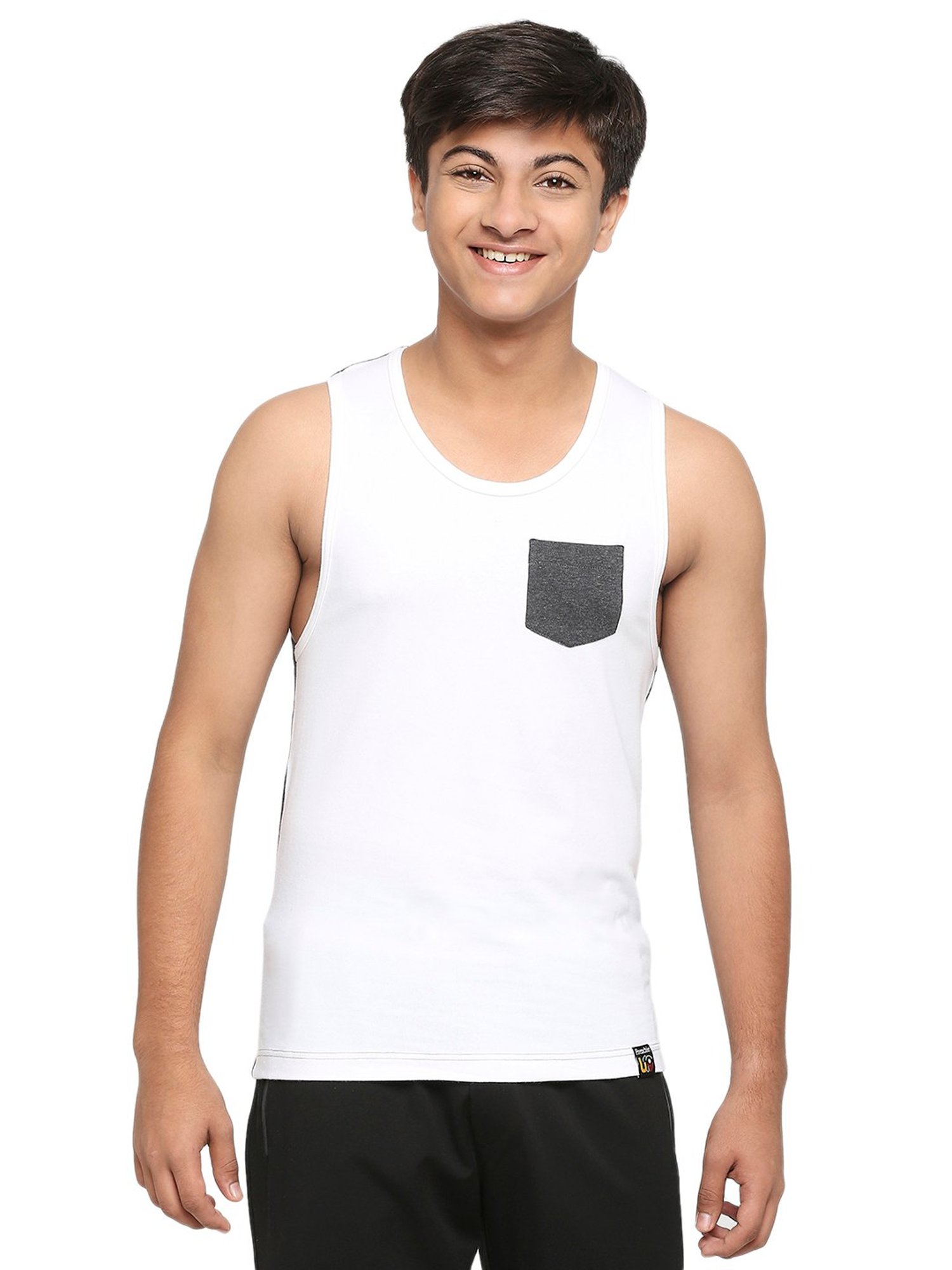 Dollar Bigboss Boys Multicolor Solid Vest (Pack Of 3)