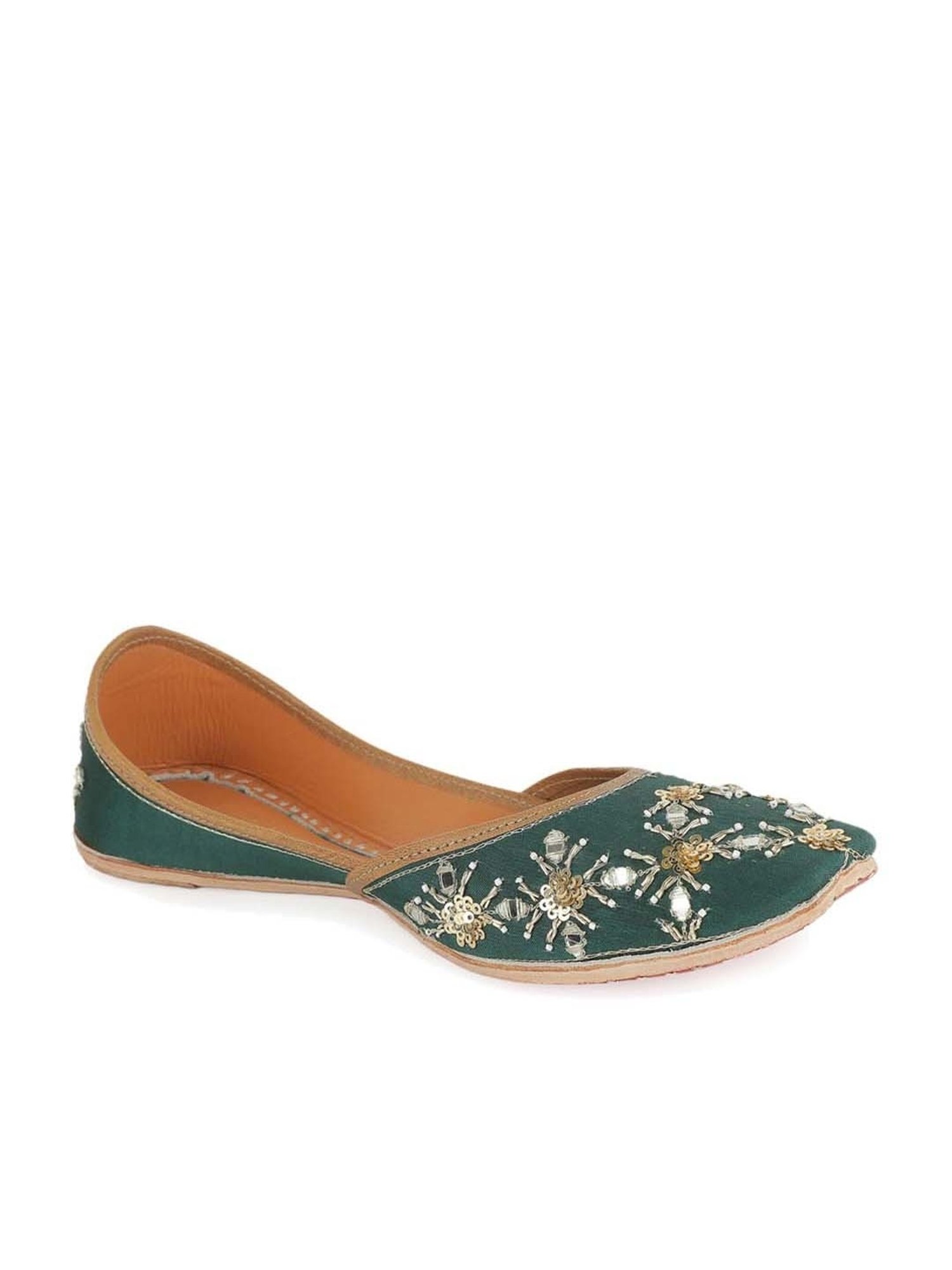 Glam Story Women's Turquoise Ethnic Juttis