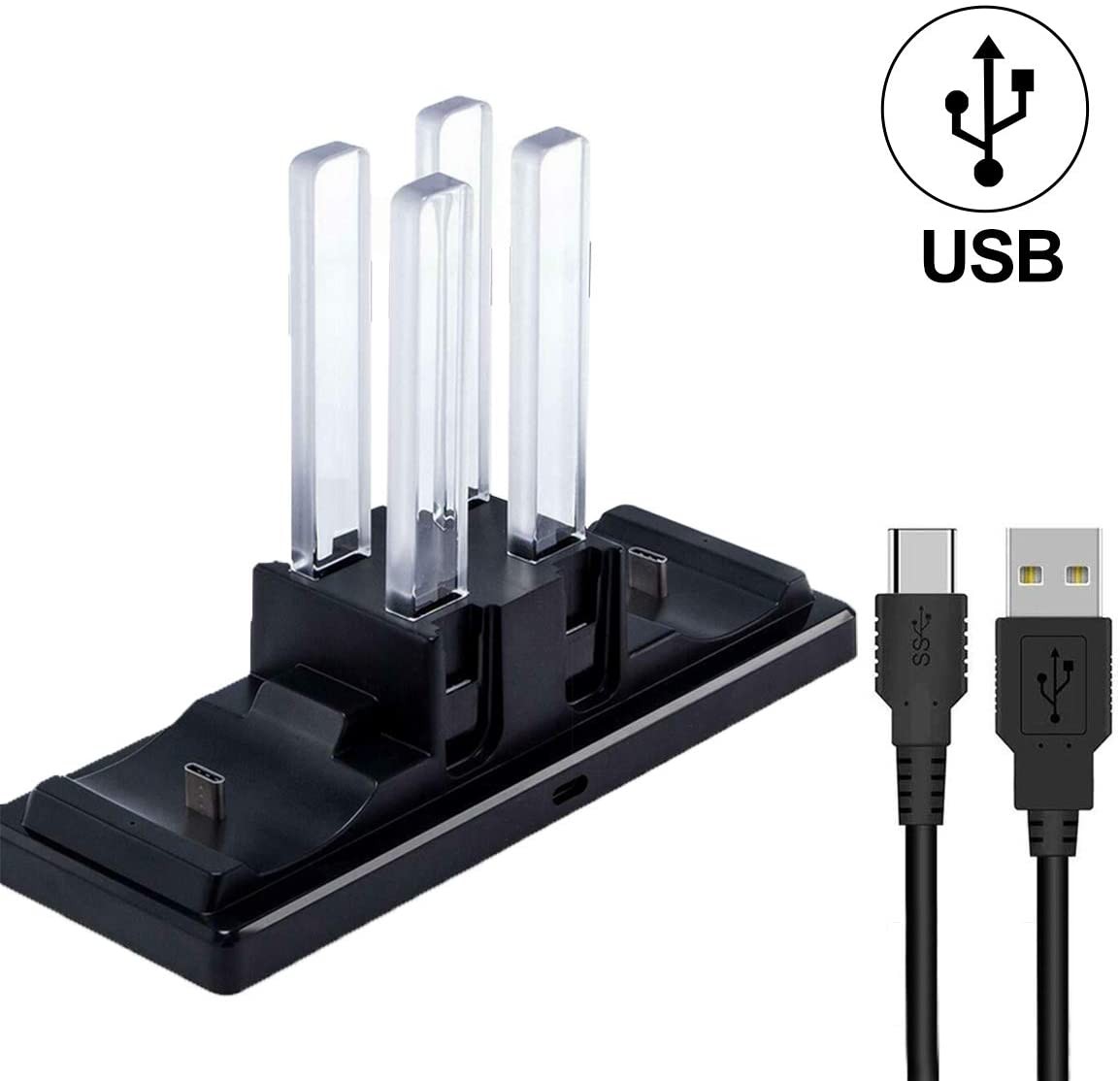 6 In 1 Charger Dock for Nintendo Switch Joy-Con Controllers and Pro Con,Controller Charging Dock for Nintendo Switch