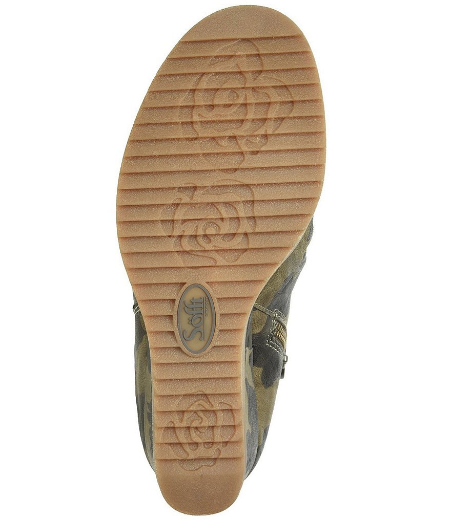 Sofft Siri Waterproof Suede Camouflage Wedge Ankle Boots